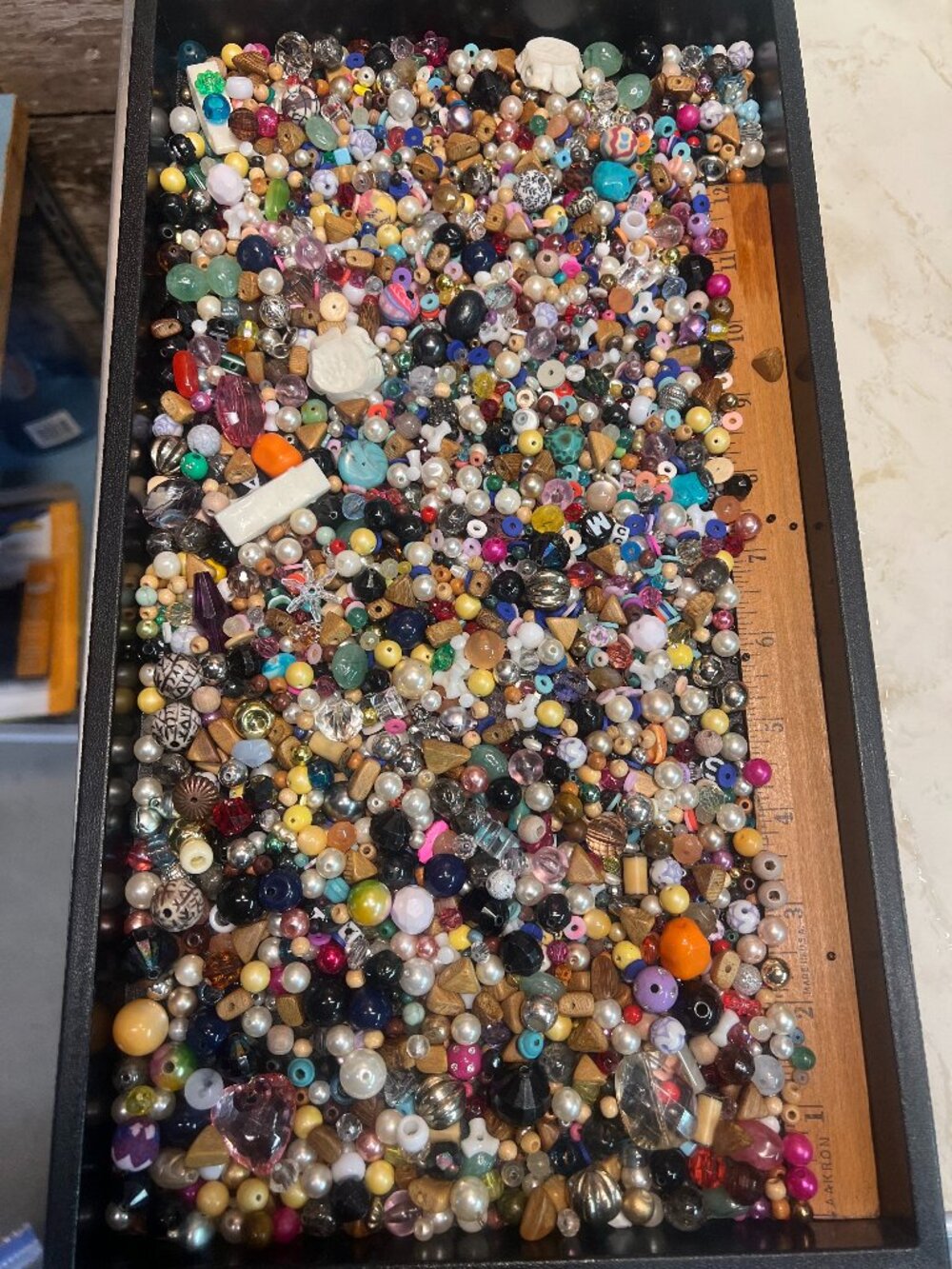 1 pound acrylic craft bead mix lot 5
